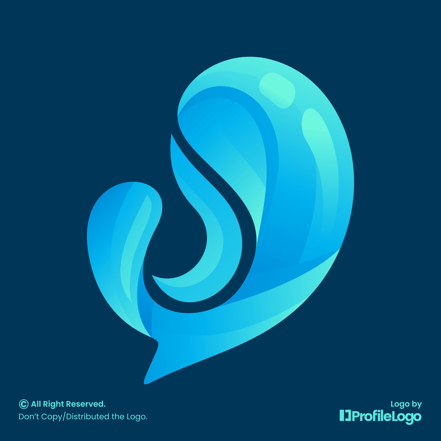 Modern gradient letter U chat logo by ProfileLogo with dark blue background