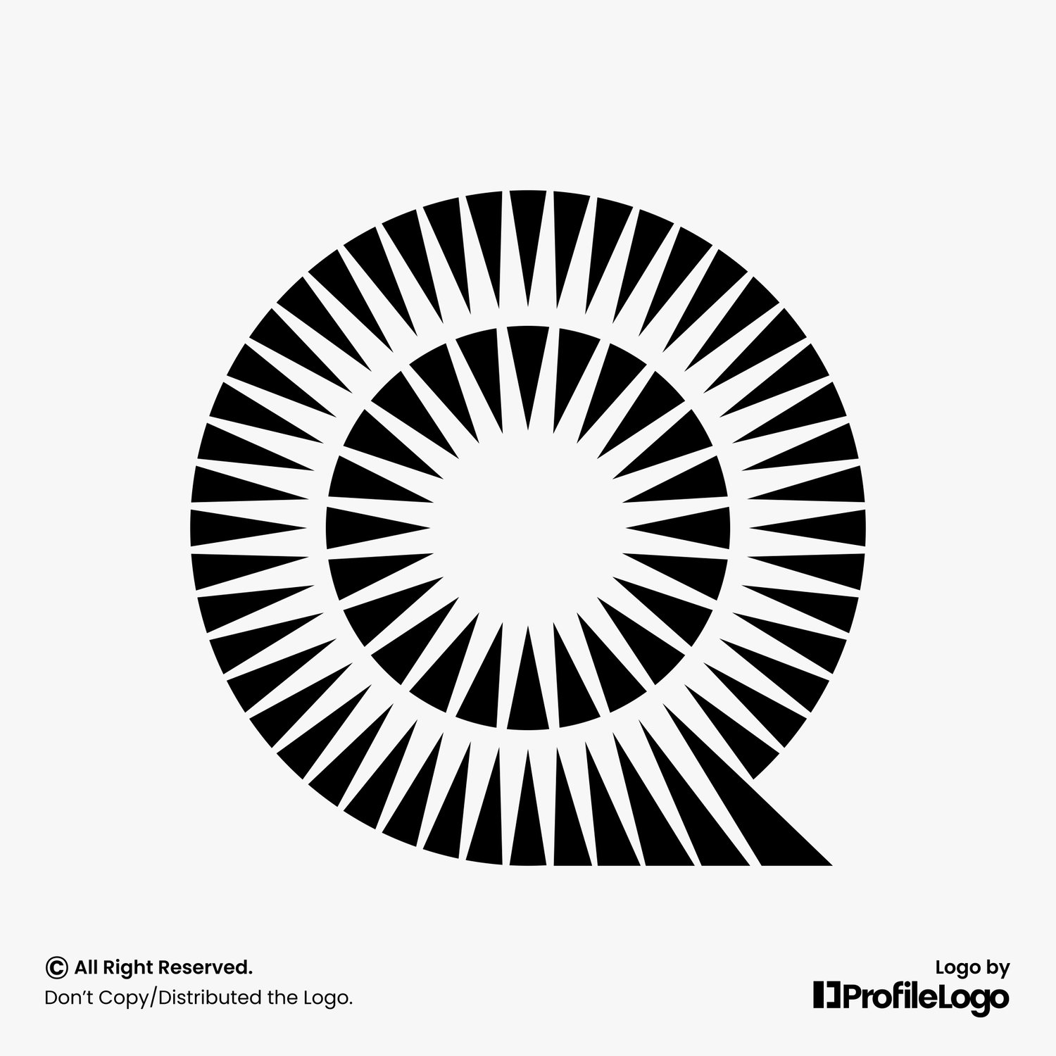 Luxury spark line letter Q logo by ProfileLogo with light grey background
