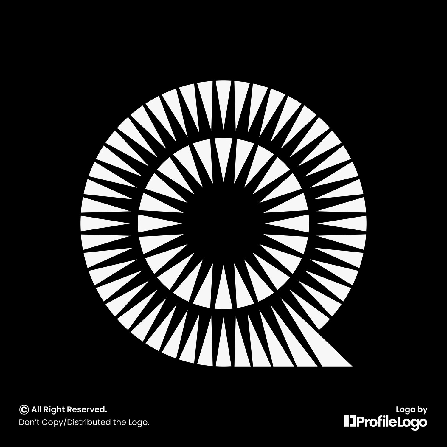 Luxury spark line letter Q logo by ProfileLogo with black background