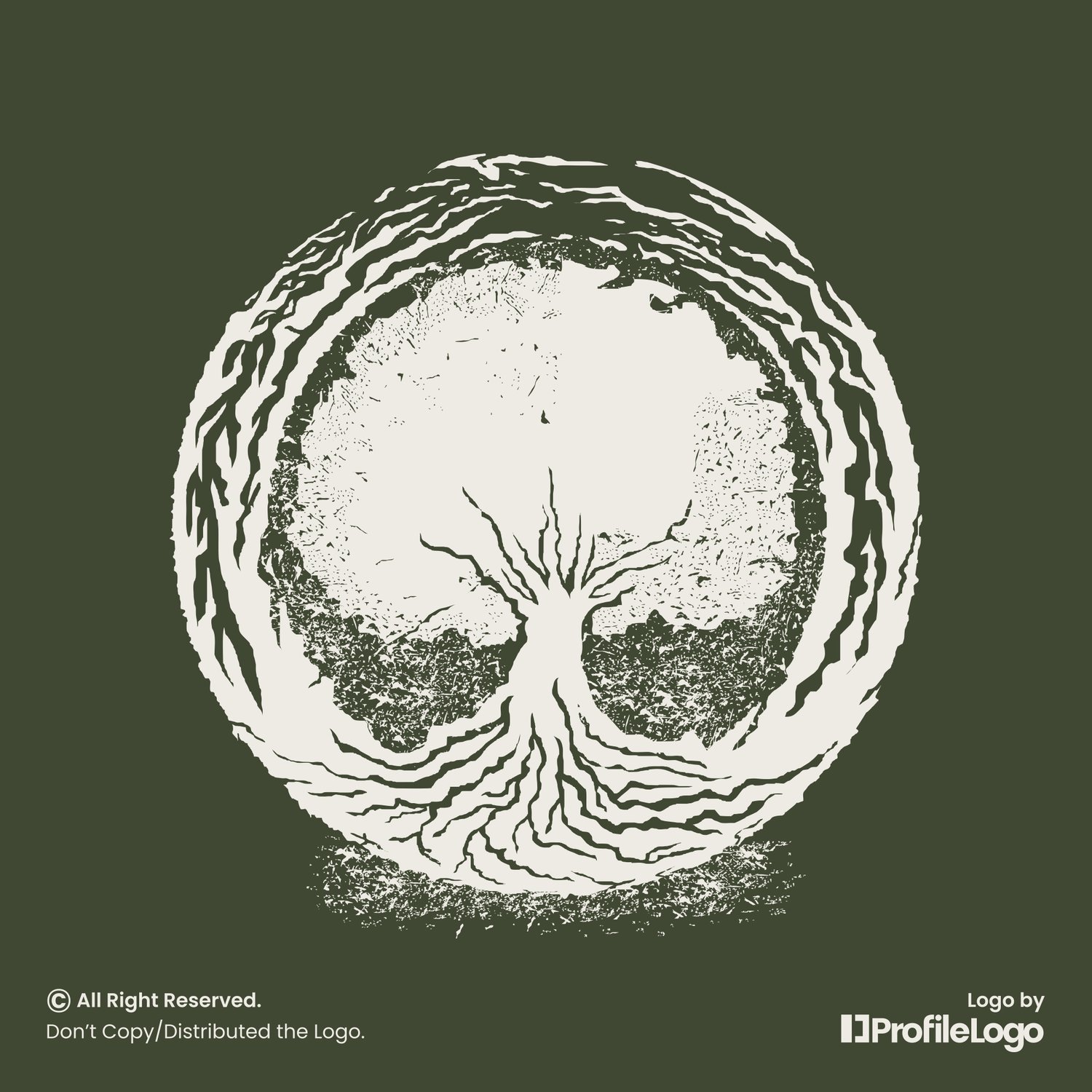 Detailed luxury plant tree logo by ProfileLogo with green background