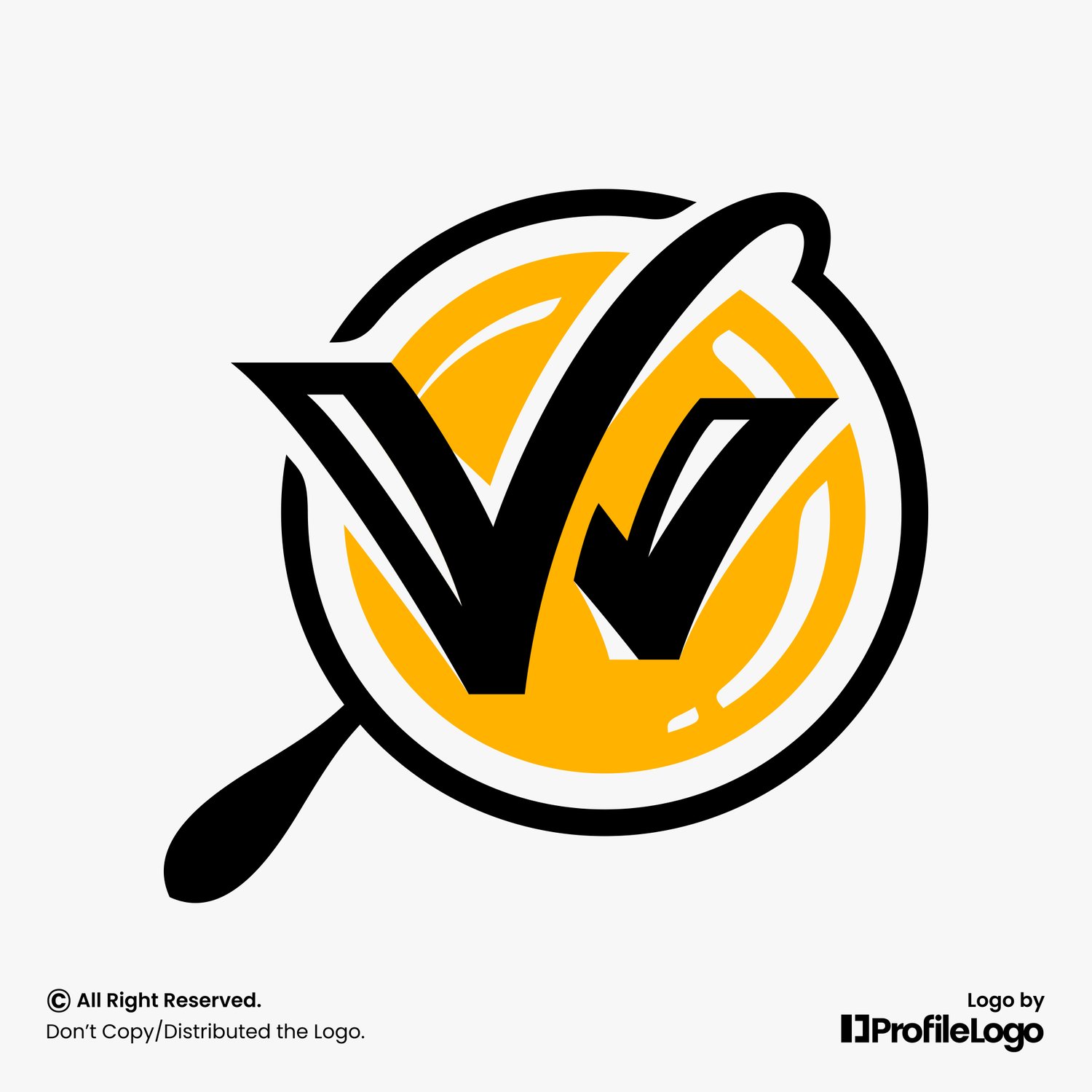 Magnifying glass letter W logo by ProfileLogo with light grey background