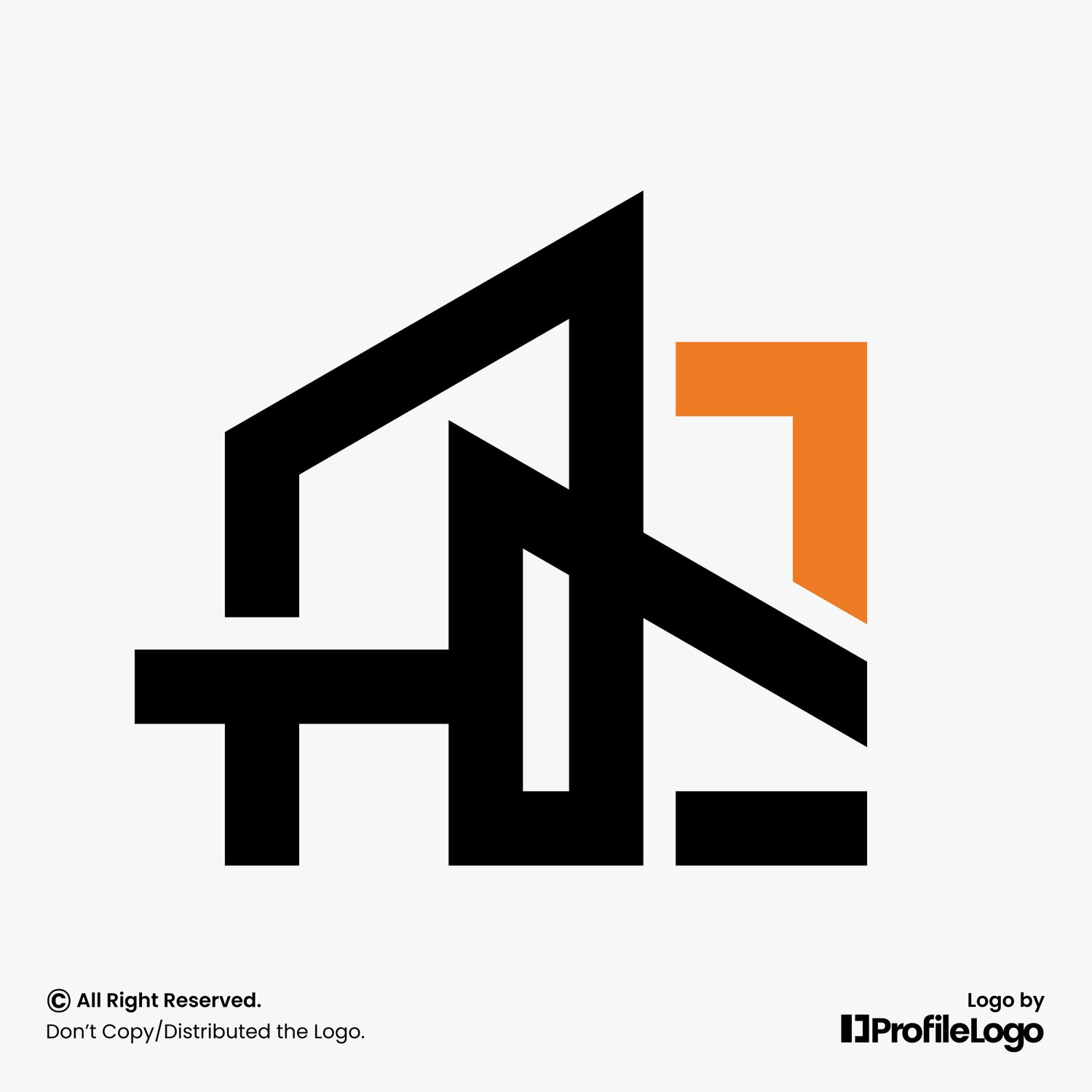 Simple structure line letter AC logo by ProfileLogo with light grey background