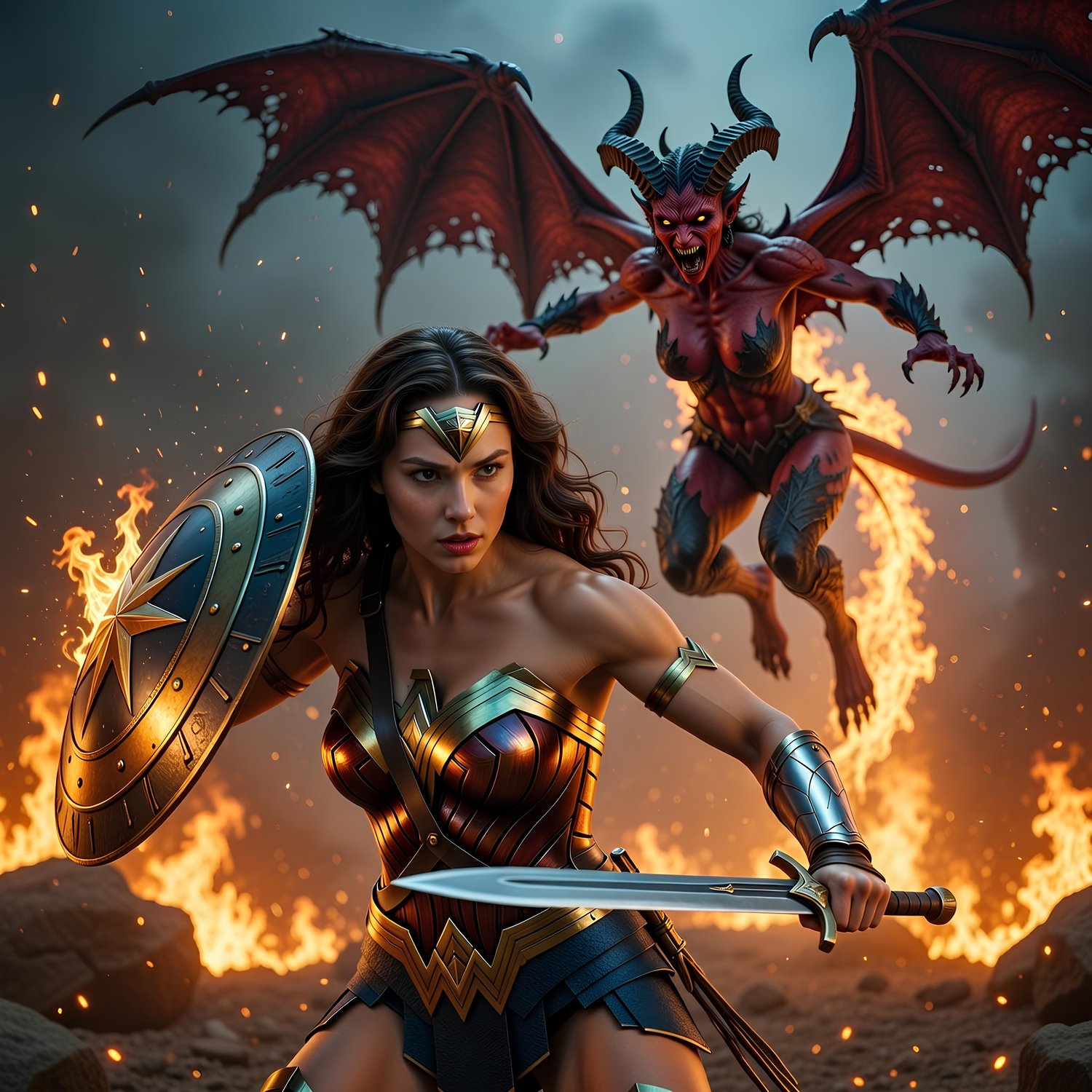 Wonder Woman engaging on the forces of hell 2