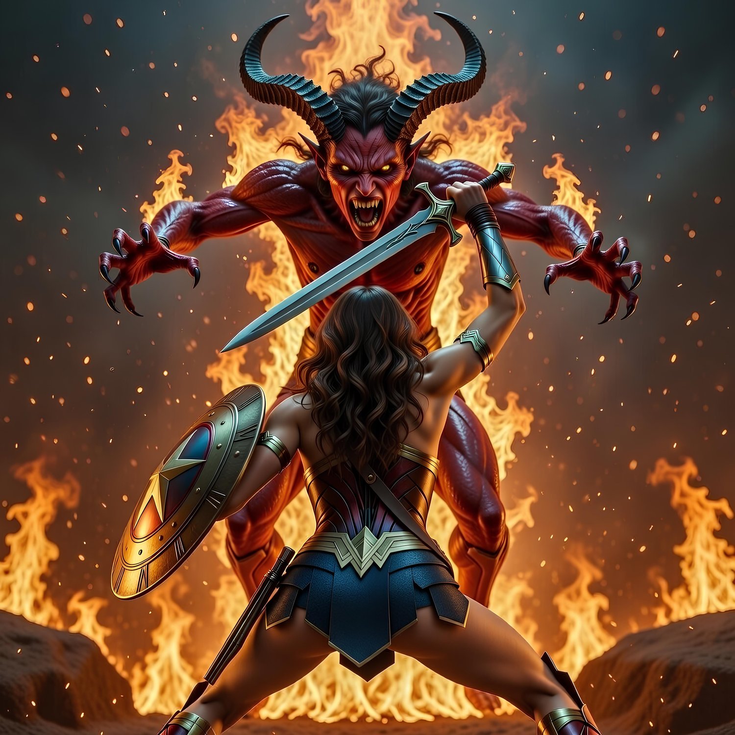 Wonder Woman engaging on the forces of hell 10