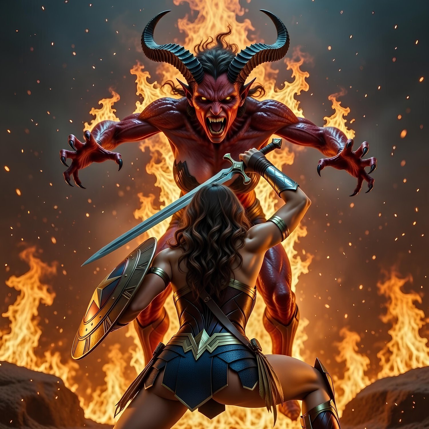 Wonder Woman engaging on the forces of hell 11