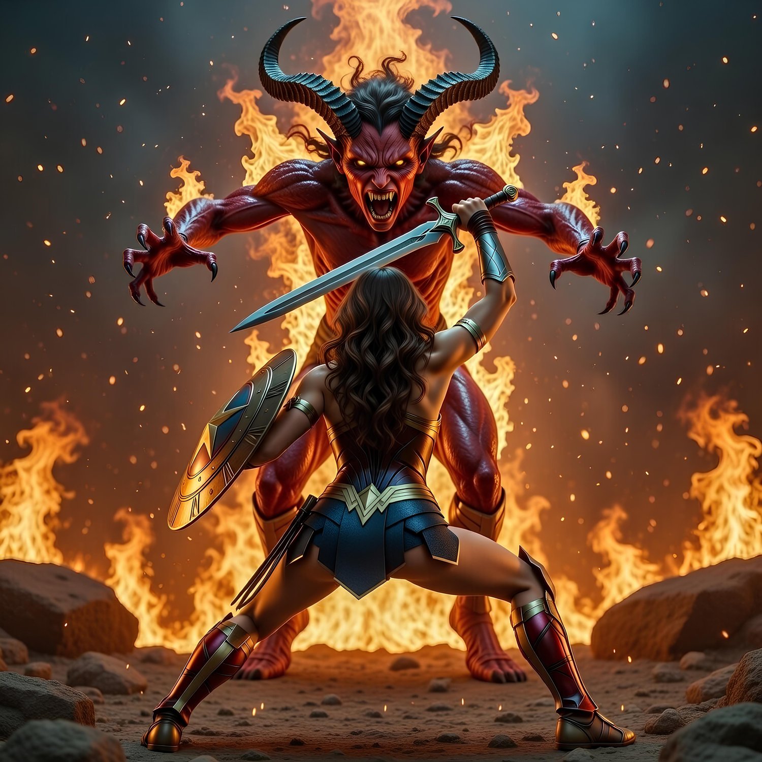Wonder Woman engaging on the forces of hell 12