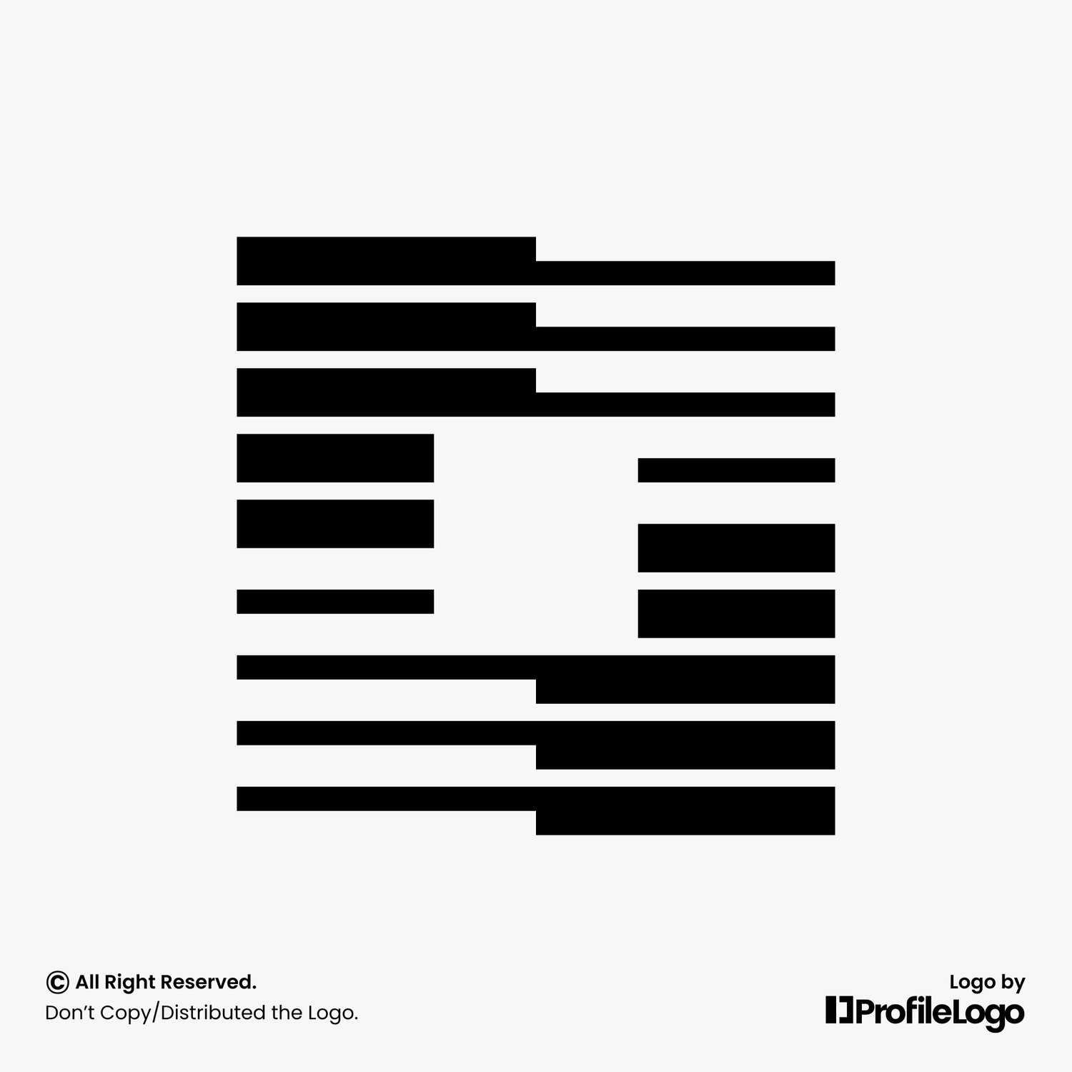 Stripe lines abstract square letter O logo by ProfileLogo with light grey background