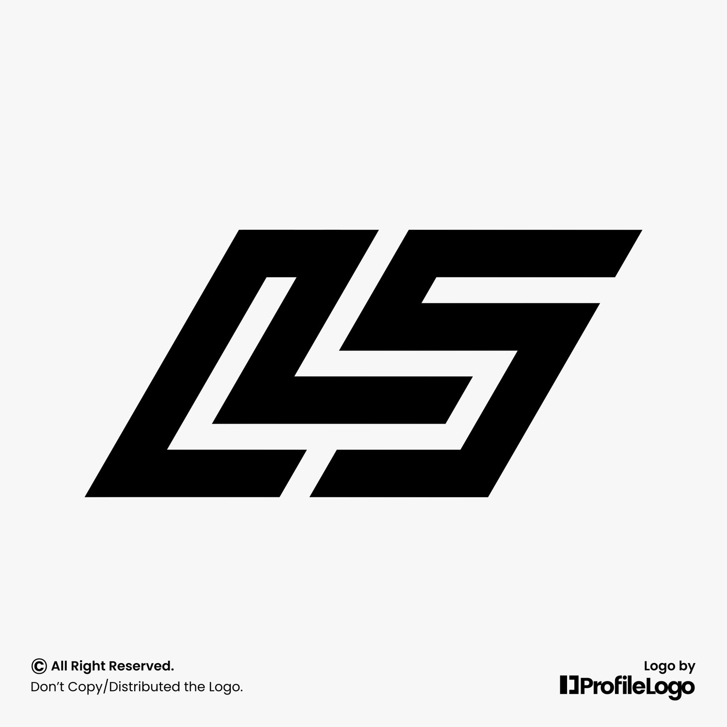 Modern initial LS letter logo by ProfileLogo with light grey background