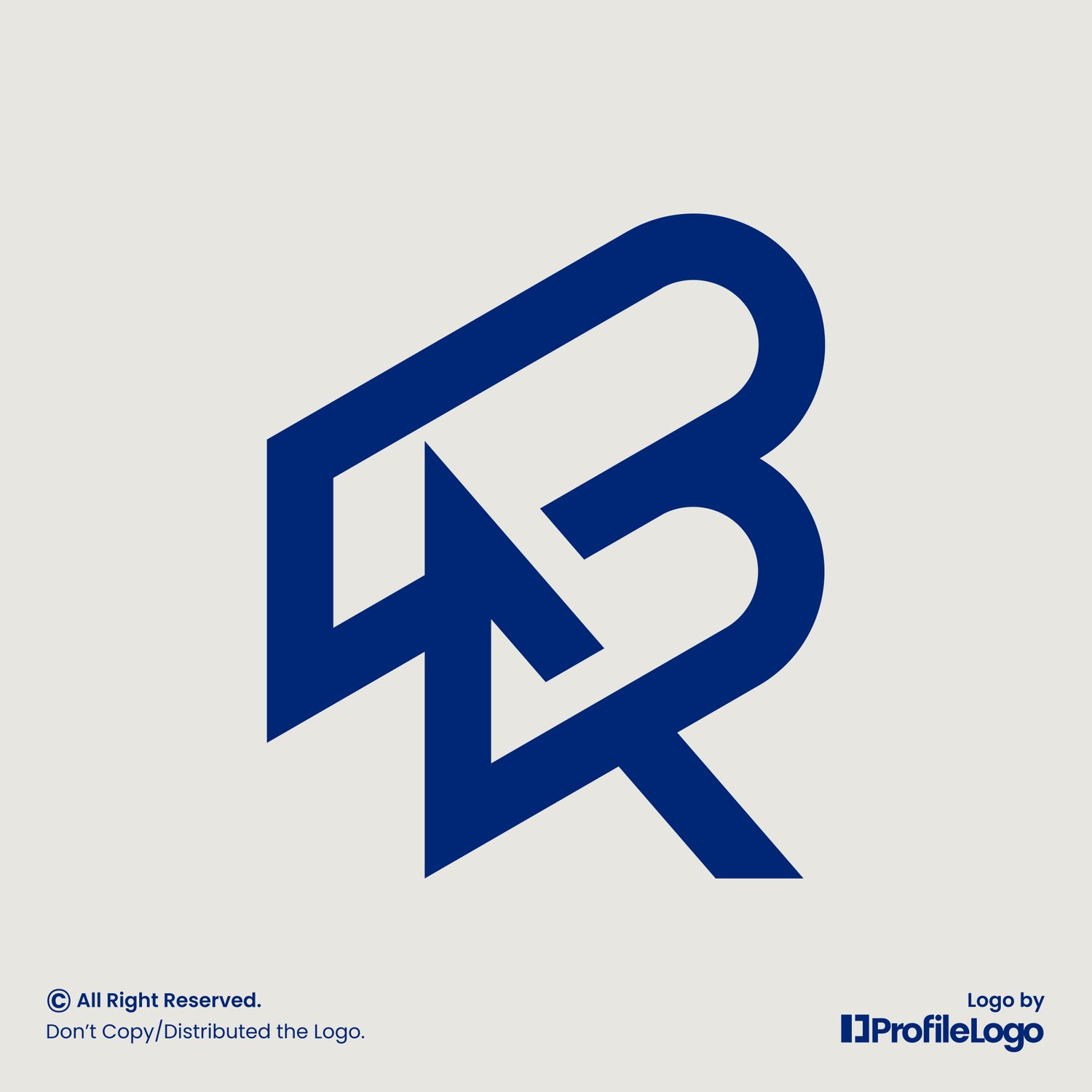 Minimalist line initial BA letter logo or AB logo by ProfileLogo with light background