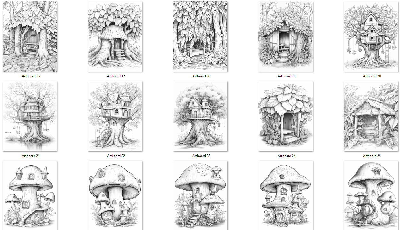 Fairy House Coloring Pages
