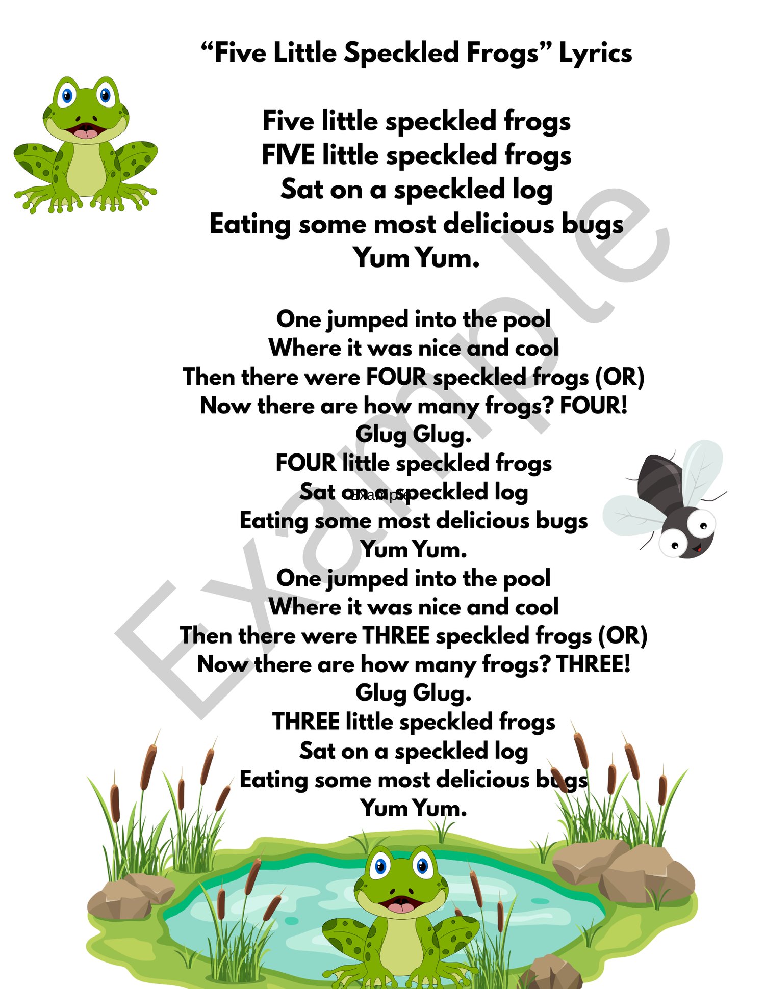 5 Little speckled Frogs Counting & Song Activity 🐸 - Payhip