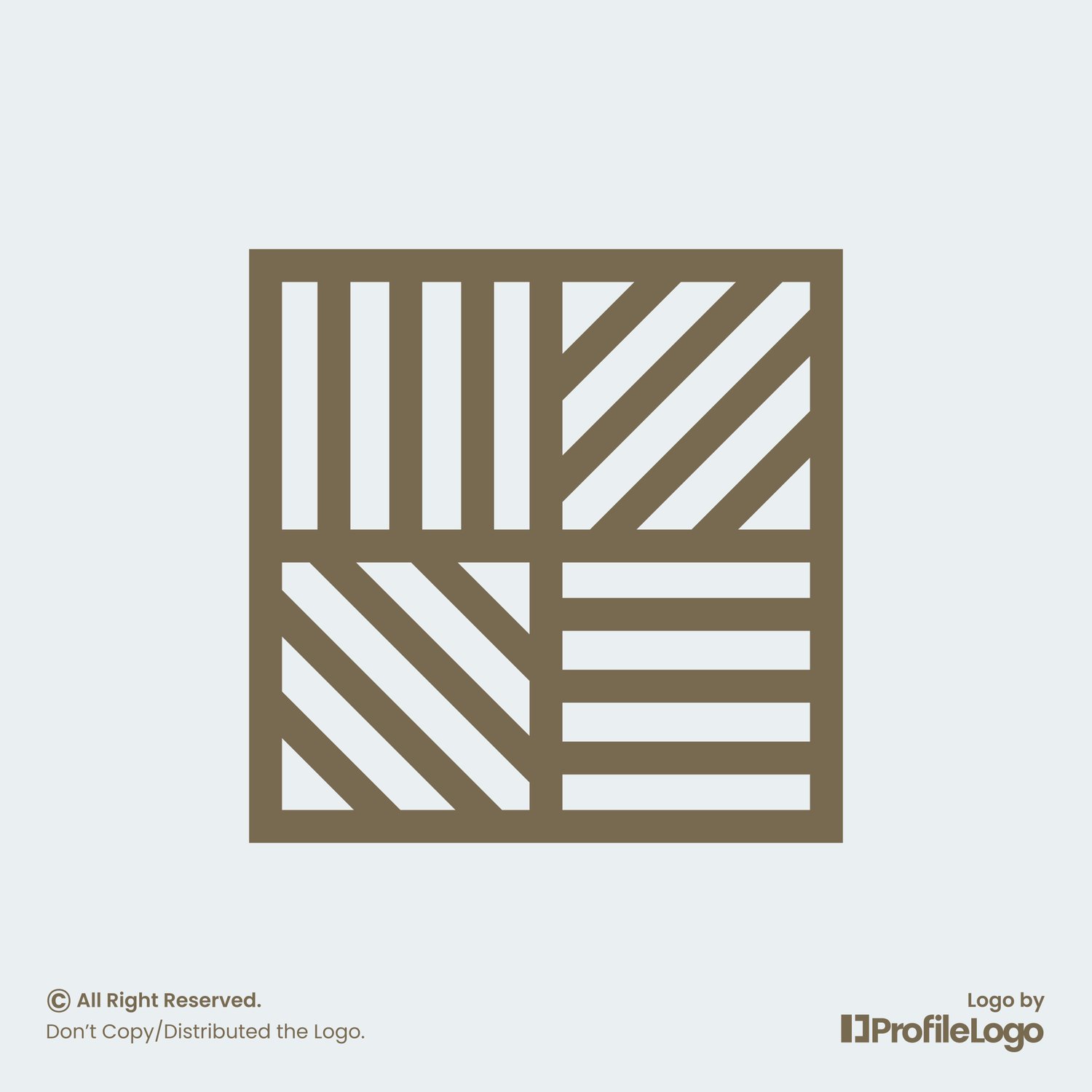 Luxury line square floor logo by ProfileLogo with light background