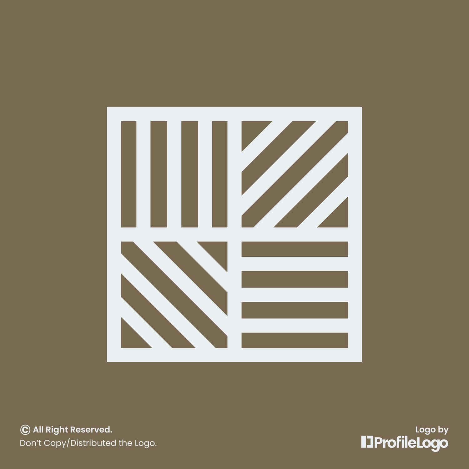 Luxury line square floor logo by ProfileLogo with brown background