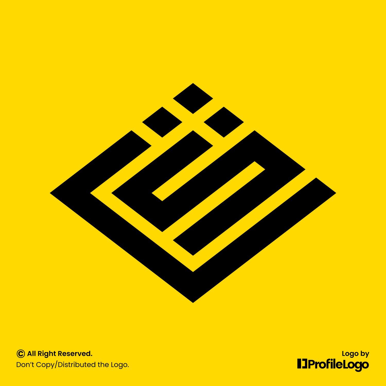Digital abstract letter CS logo or SC logo by ProfileLogo with yellow background