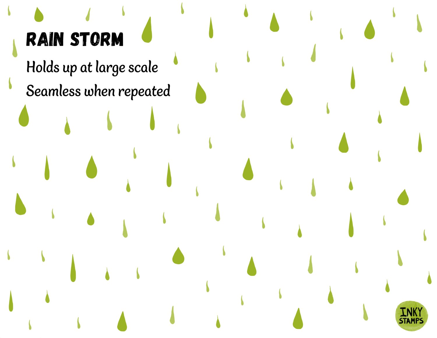 Large scale stamp of Rain Storm - rain drop pattern stamp brush. Holds up at large scale. Seamless when repeated.