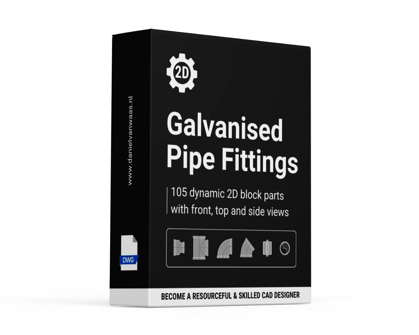 105 Dynamic 2D Galvanised Steel Fittings CAD Blocks - Payhip