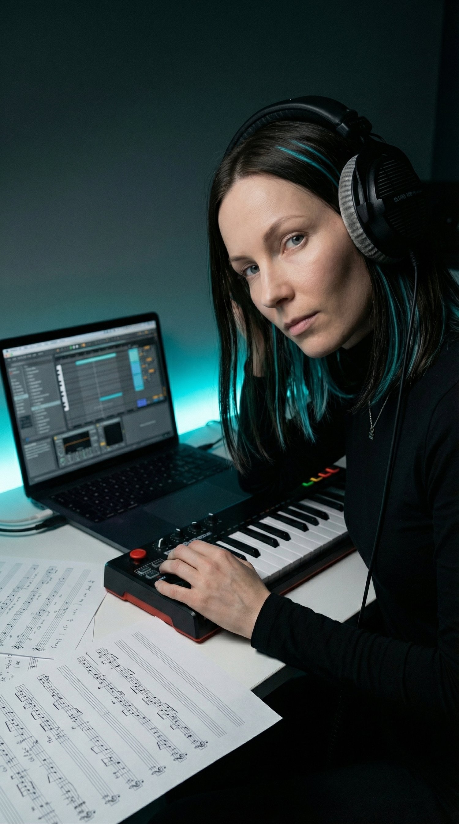 Melodic techno production session with Ableton Live representing the AINO music creation process.