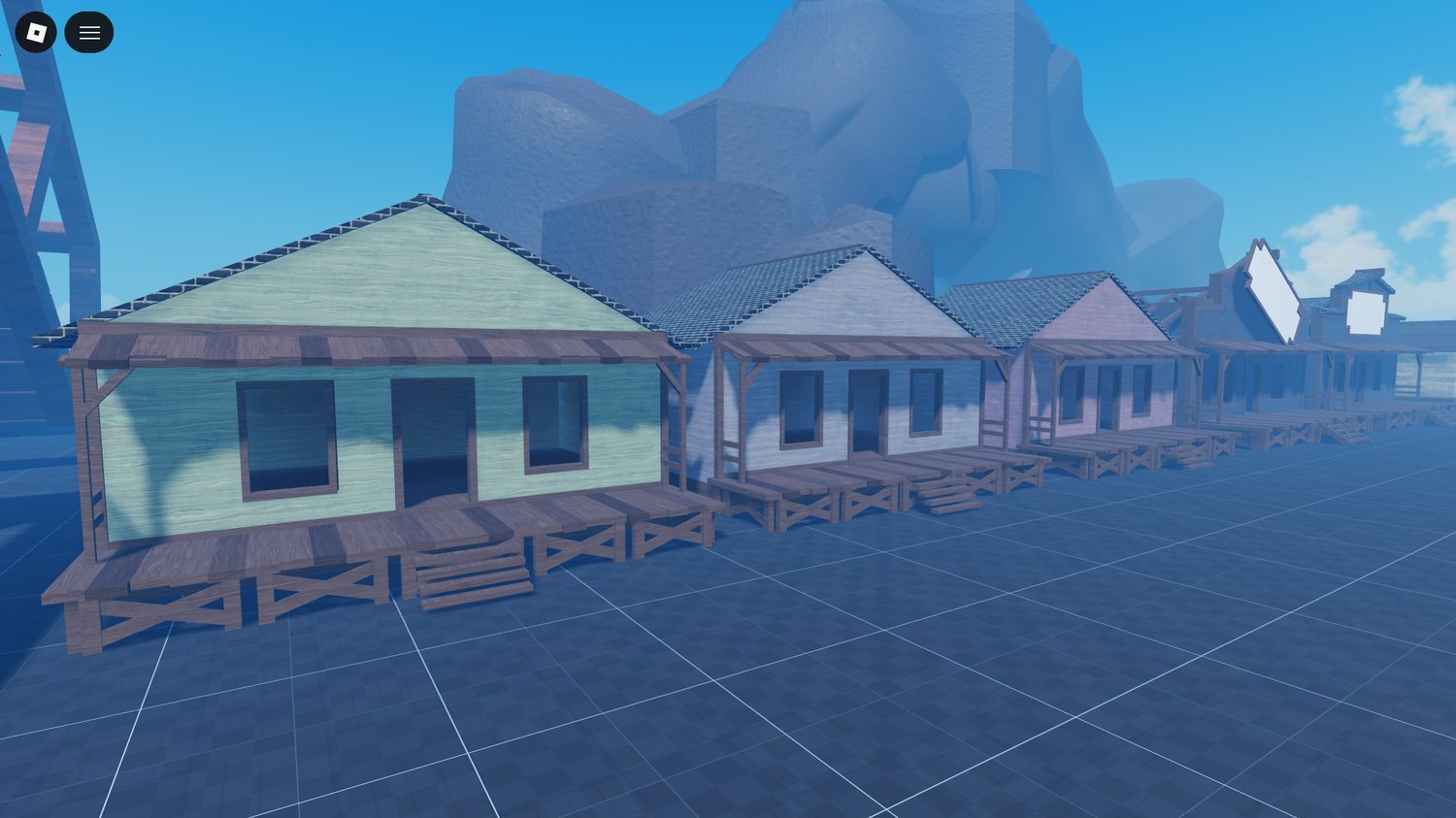 Roblox frontier train rails and cabins