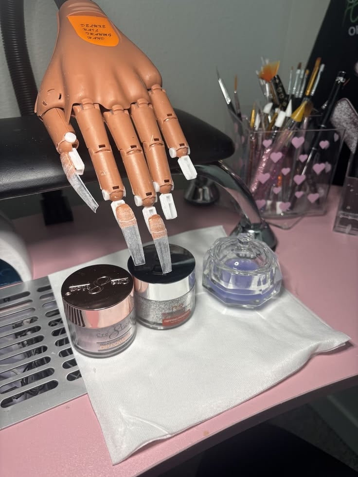 Nail technician using local marketing strategies to attract new clients.