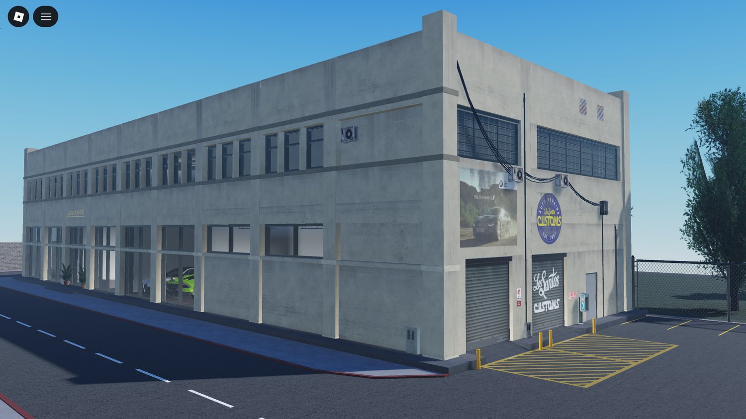 Roblox dealership garage with working cars