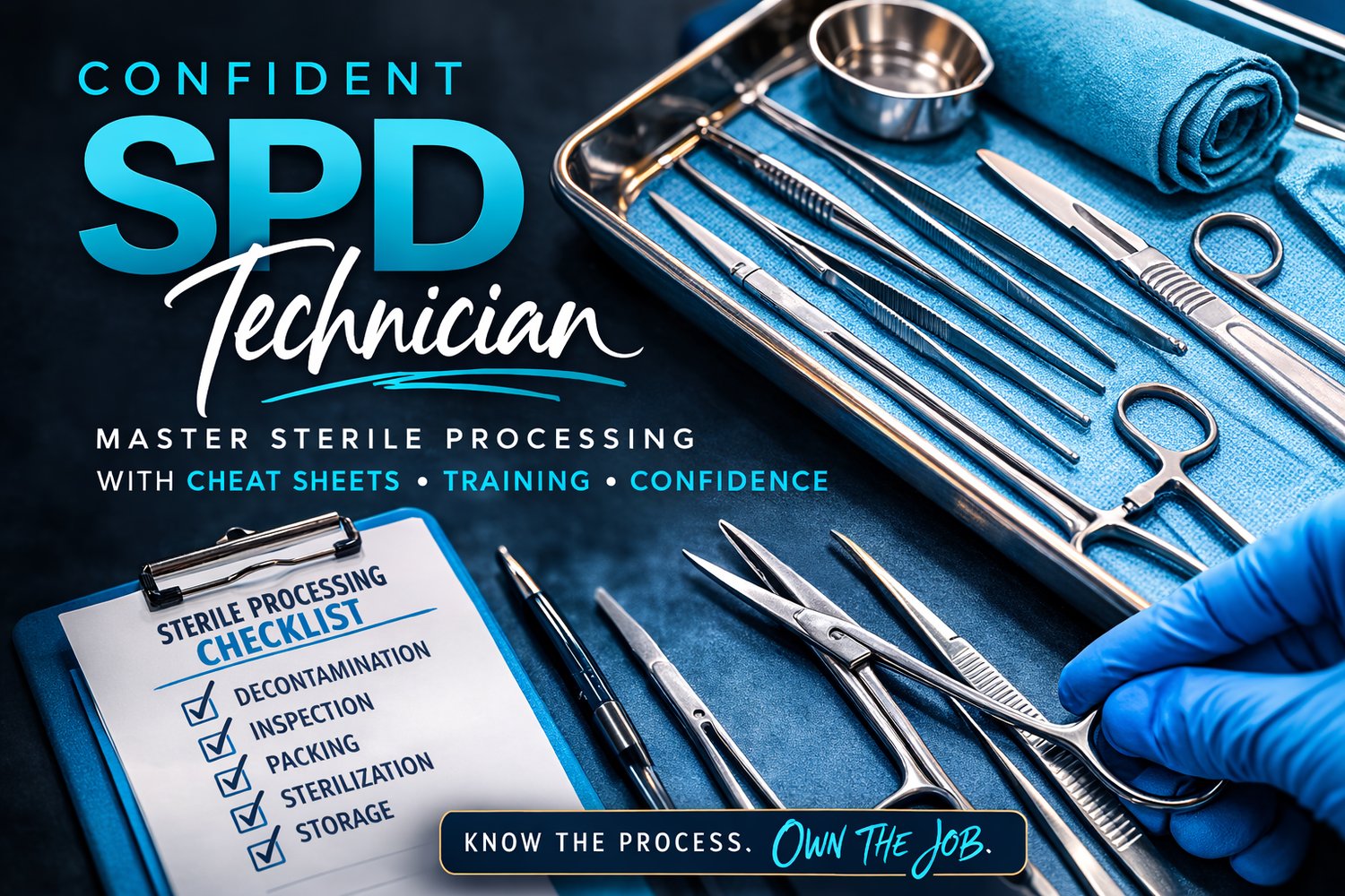 Spd Tech Instruments Confident SPD Tech | Decontamination Cheat Sheet & SPD Journal for ...