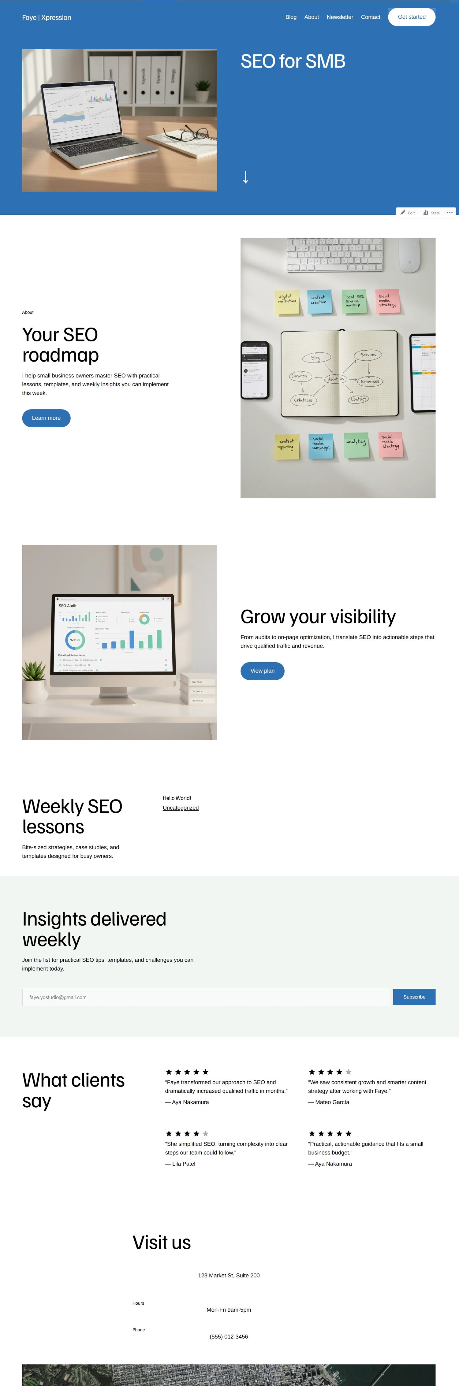 WordPress.com AI website builder sample site