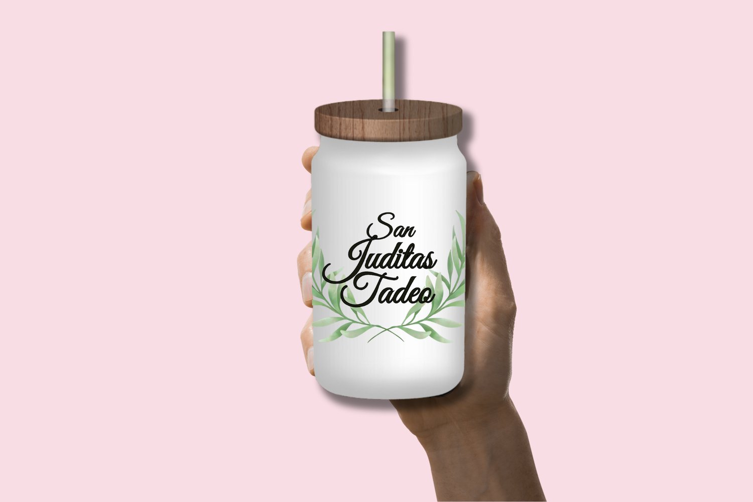 This San Judas Tadeo glass can wrap includes a Spanish prayer asking for protection and blessings. Perfect for Catholic crafters making sublimation tumblers, Libbey cups, and religious gifts.