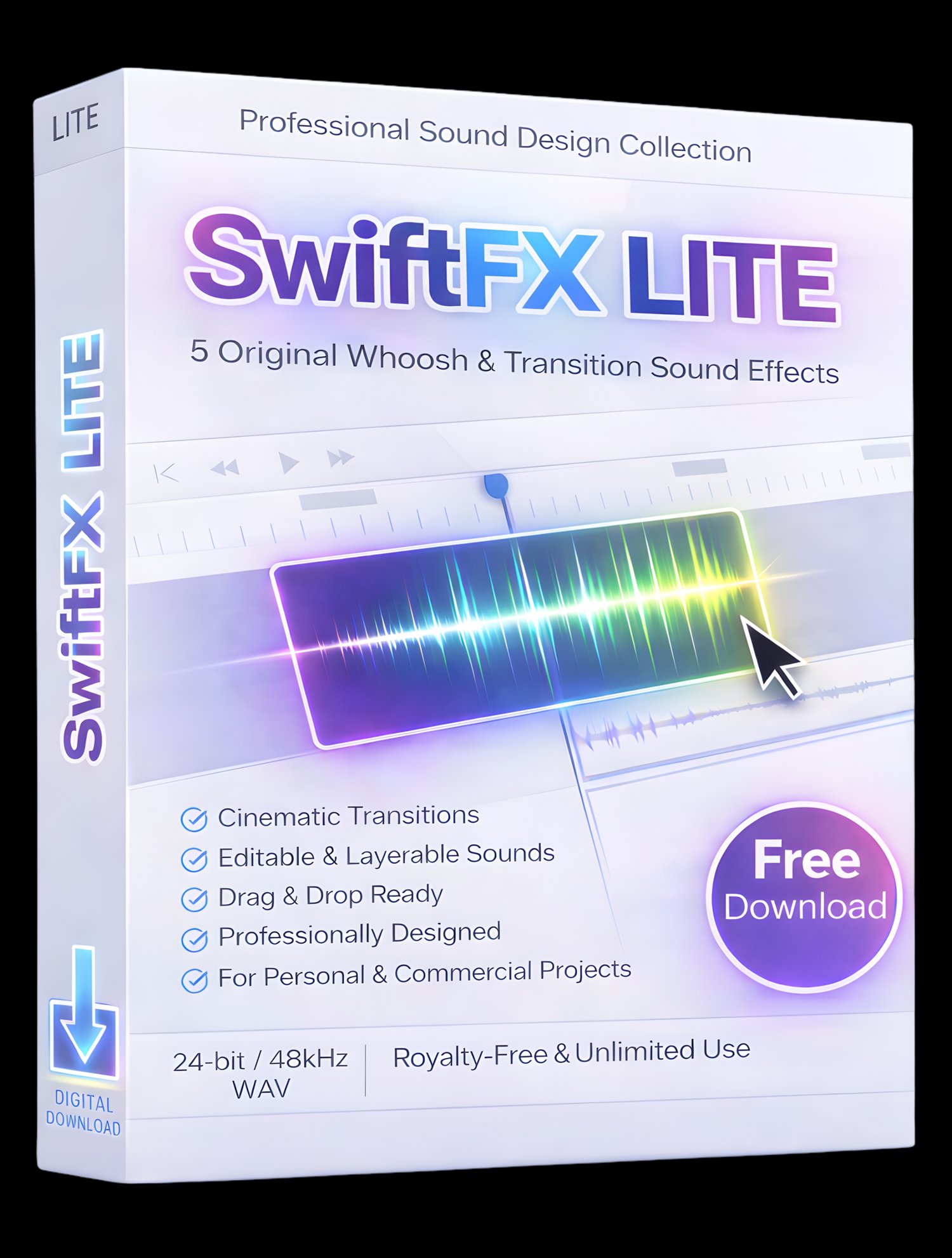 Bring movement and intensity to your edits with 50 original whoosh and transition sound effects. Delivered as high-quality 48kHz / 24-bit WAV files, perfect for film, trailers, video editing, motion graphics, and YouTube content. Royalty-free audio built