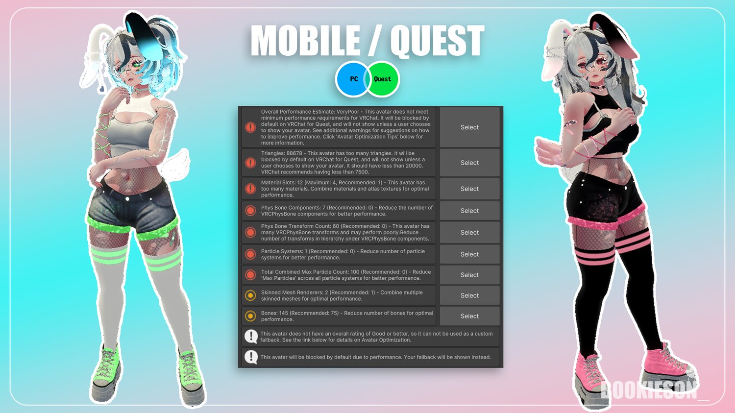 Yami's Mobile, Android, and Quest VRChat Avatar Stats