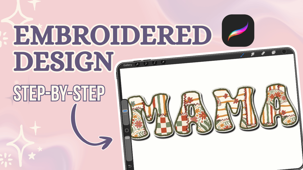Procreate Embroidery Brush Tutorial: How to Create an Embroidered ...