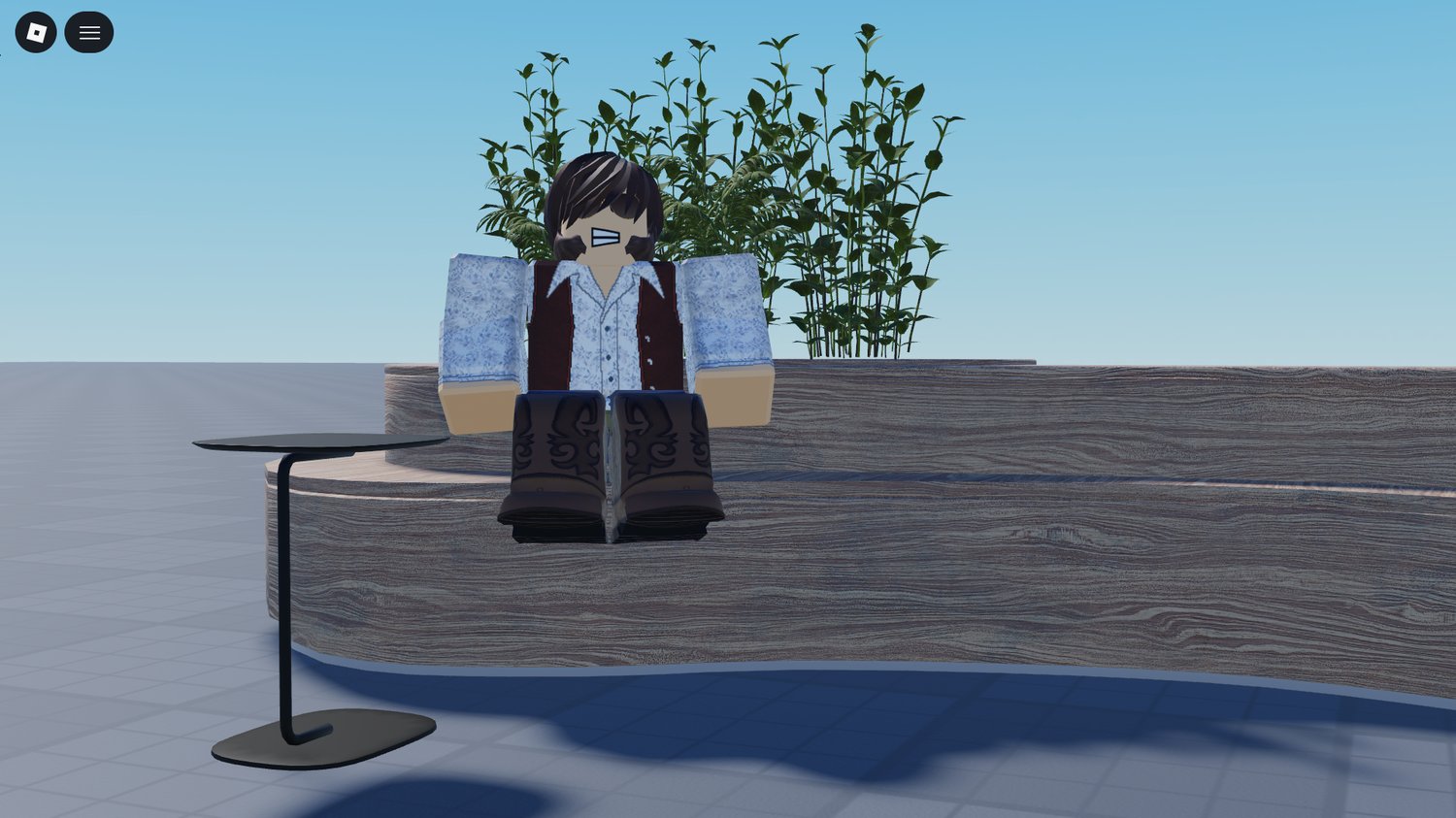 Roblox scripted mall seating with metal table and chairs