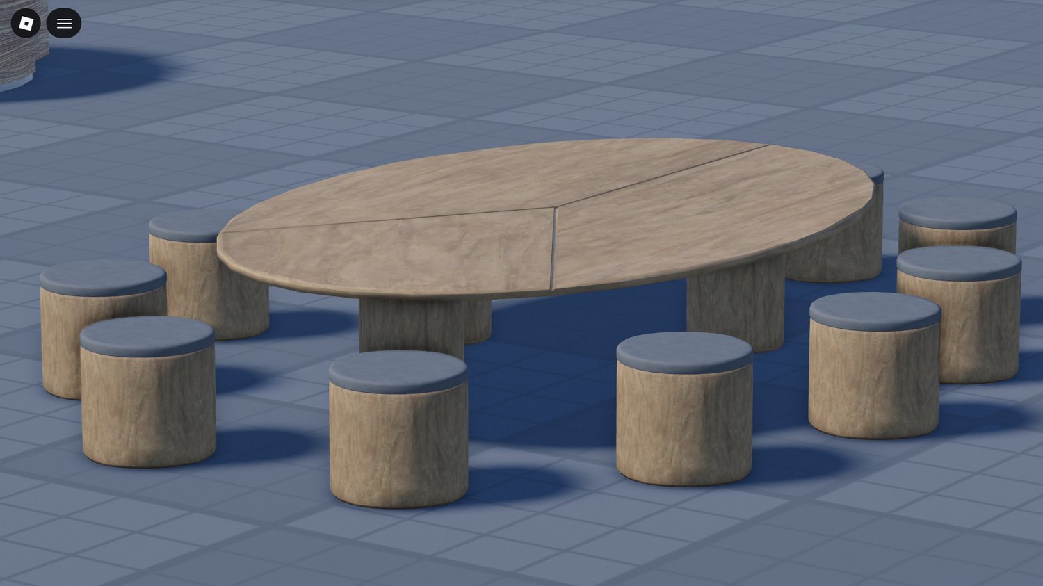 Realistic Roblox food court seating furniture set