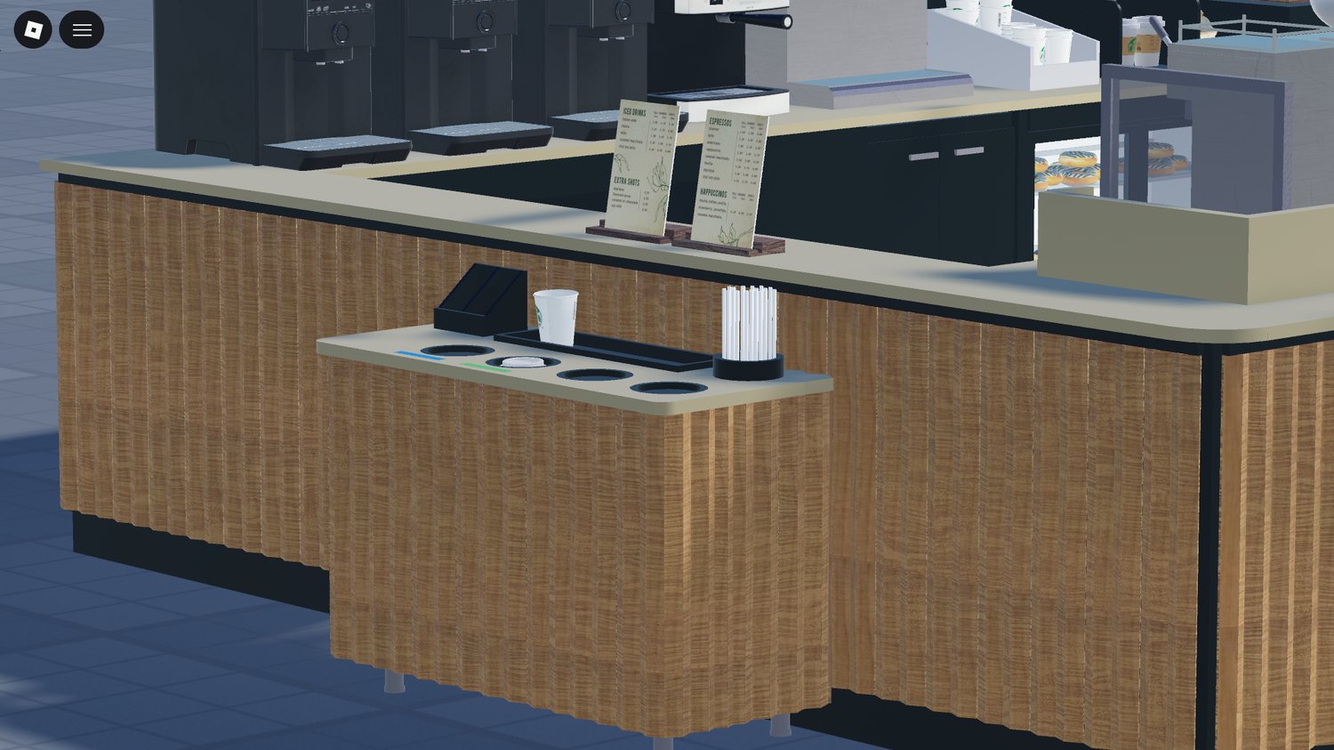 Roblox detailed Starbucks airport coffee kiosk