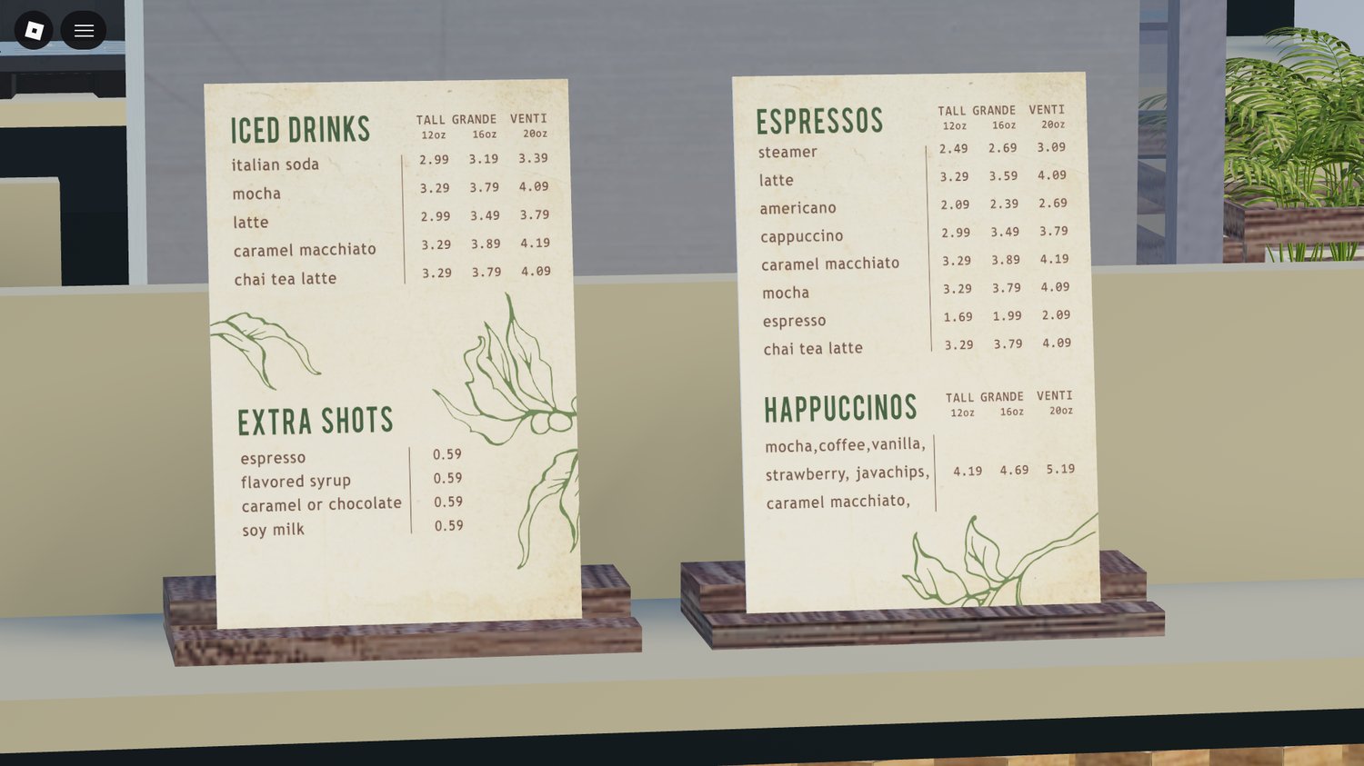 High quality Roblox airport Starbucks style counter