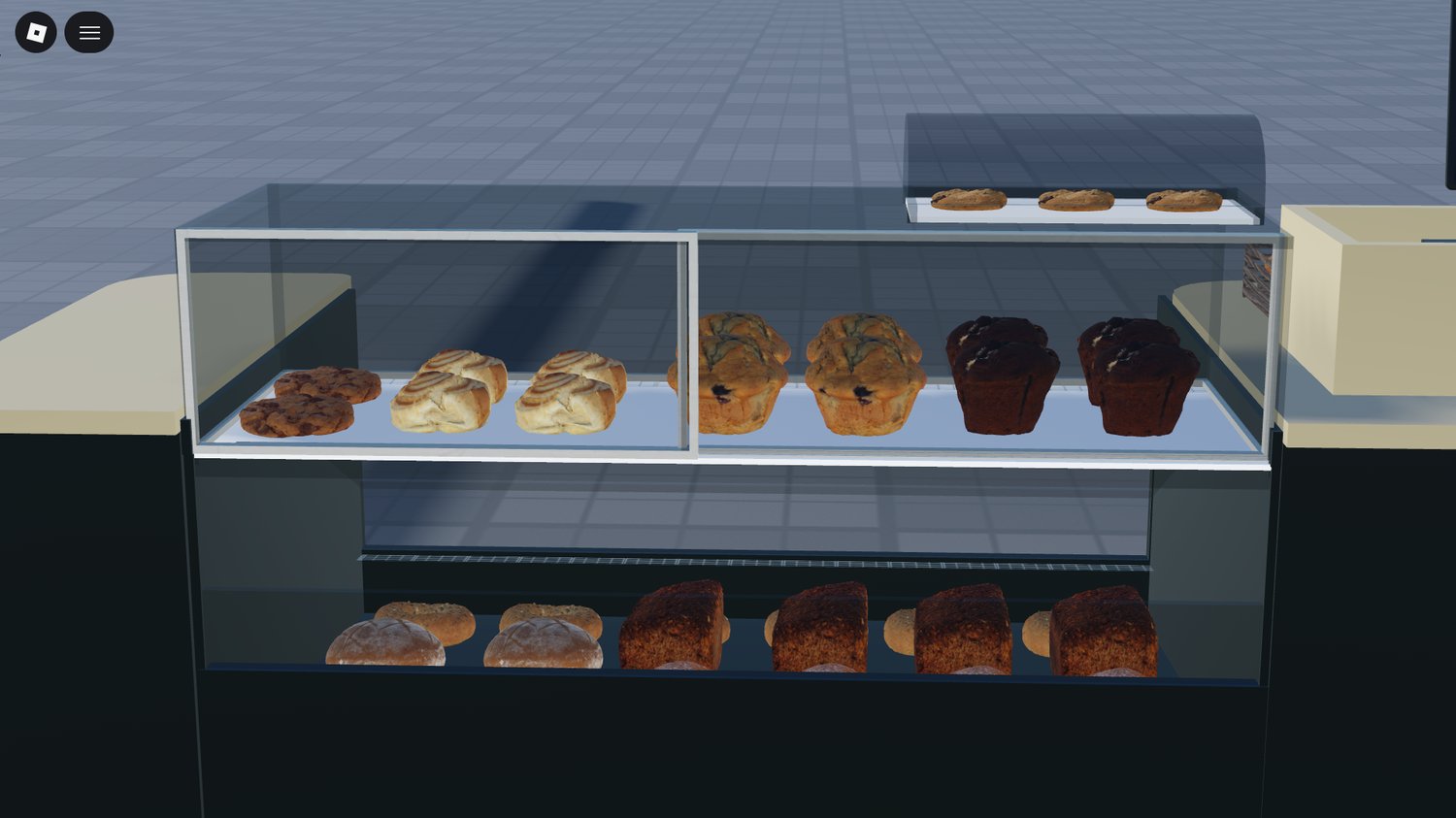 Detailed Roblox airport café kiosk environment