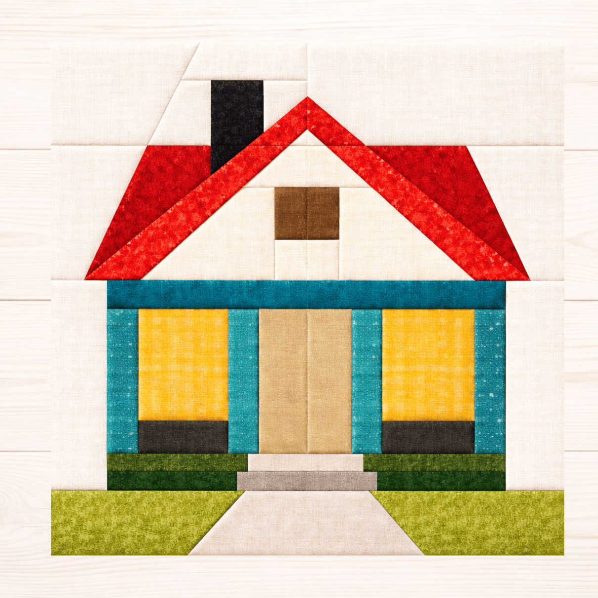 FREE Cottage House FPP Quilt Block Pattern – 10 Inch Paper Piecing Pattern
