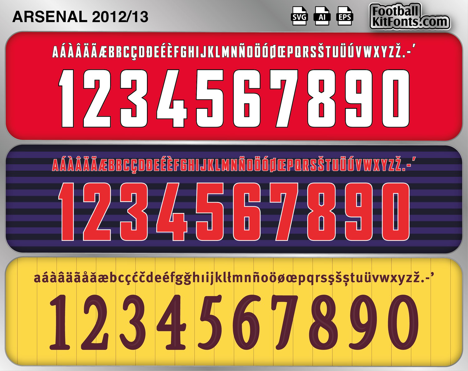Arsenal 2012-13 Vector Font