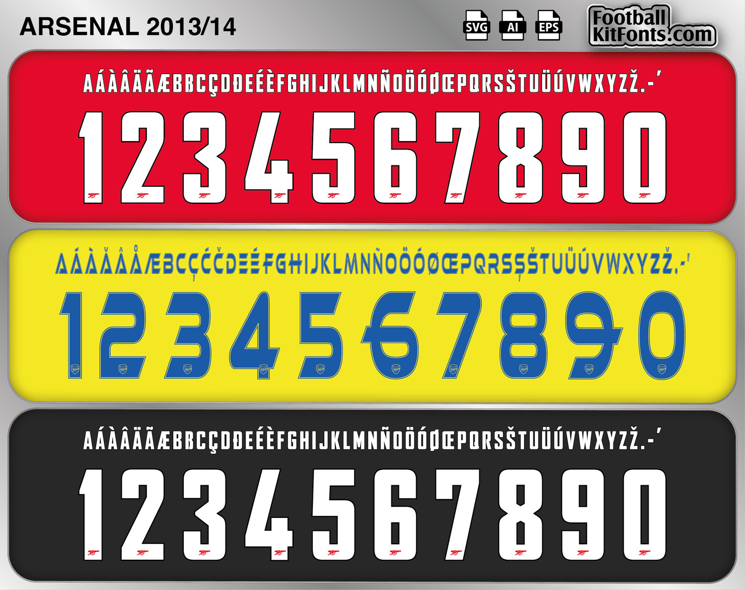 Arsenal 2013-14 Vector Font
