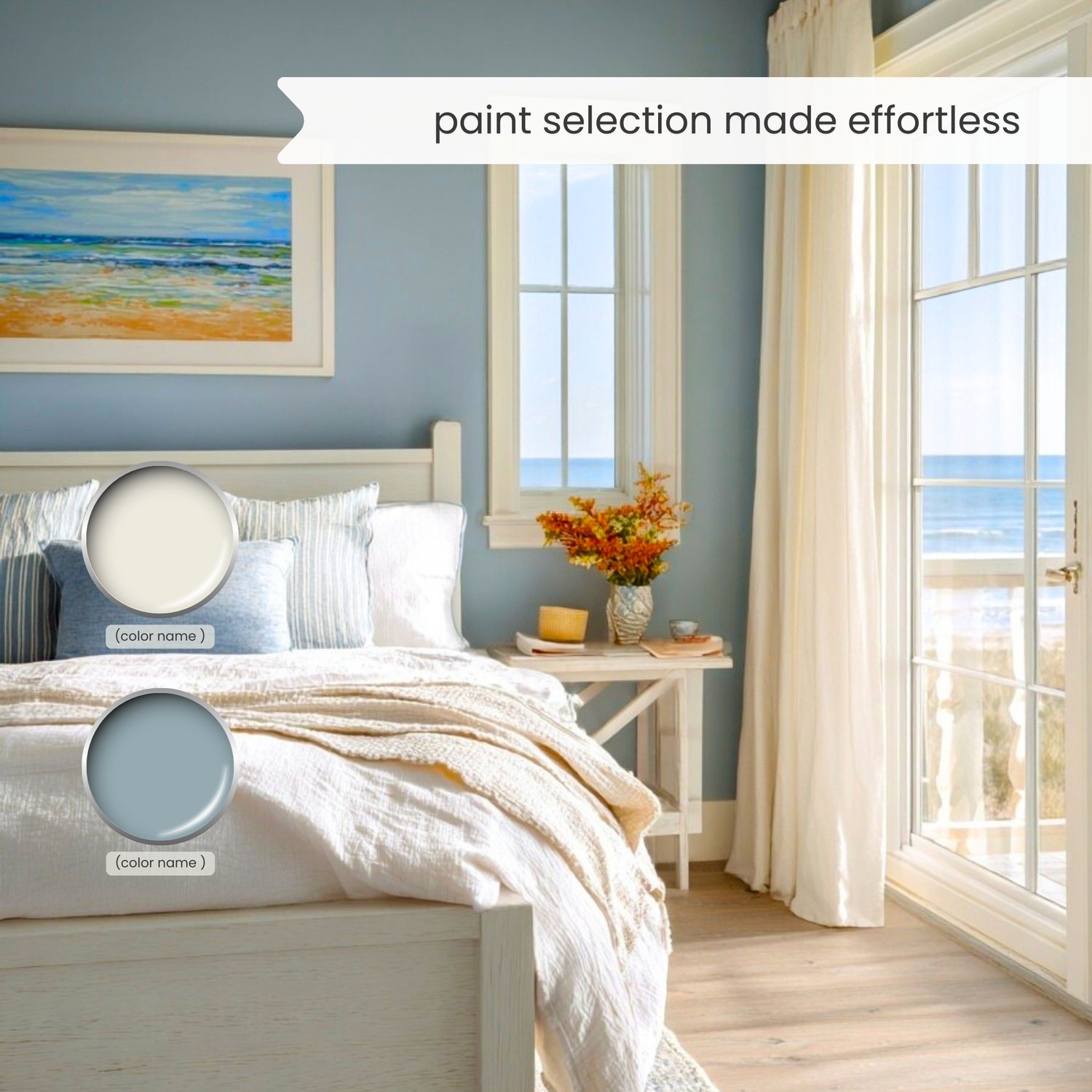 Sherwin Williams Alabaster paint palette. Whole house color scheme with neutrals and coordinating colors. Paint colors for home with white, beige, greige, green, blue, and blush pink. Interior design color scheme created by Lavenia Shash