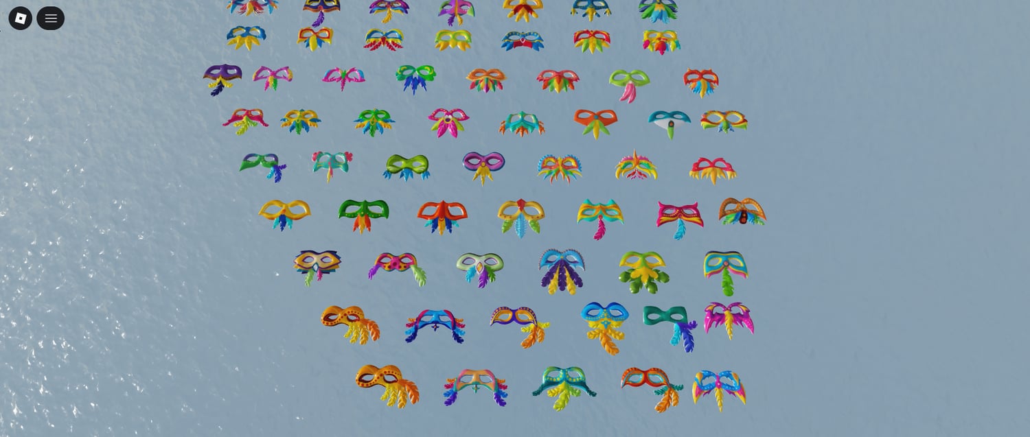 Roblox free carnival feather mask accessory pack