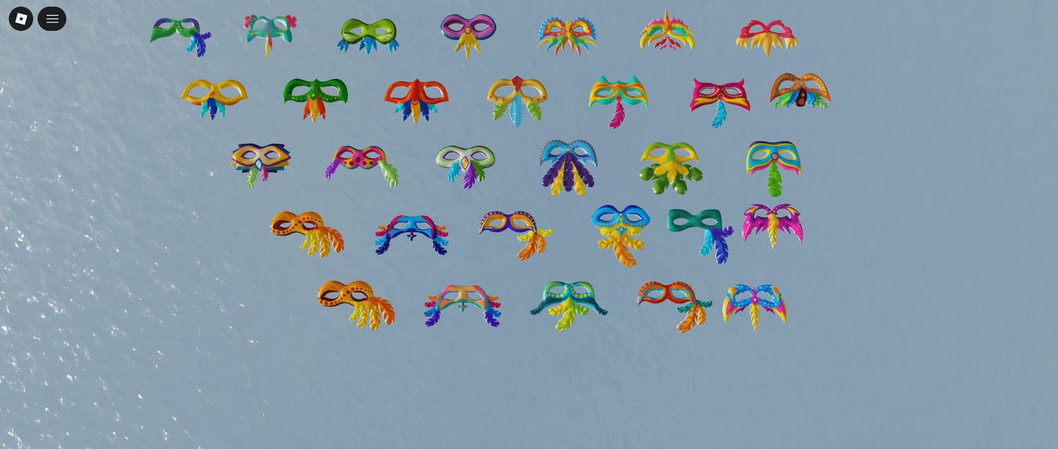 Roblox decorative carnival mask with feather details