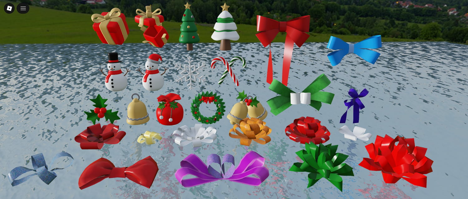Roblox holiday themed winter environment assets