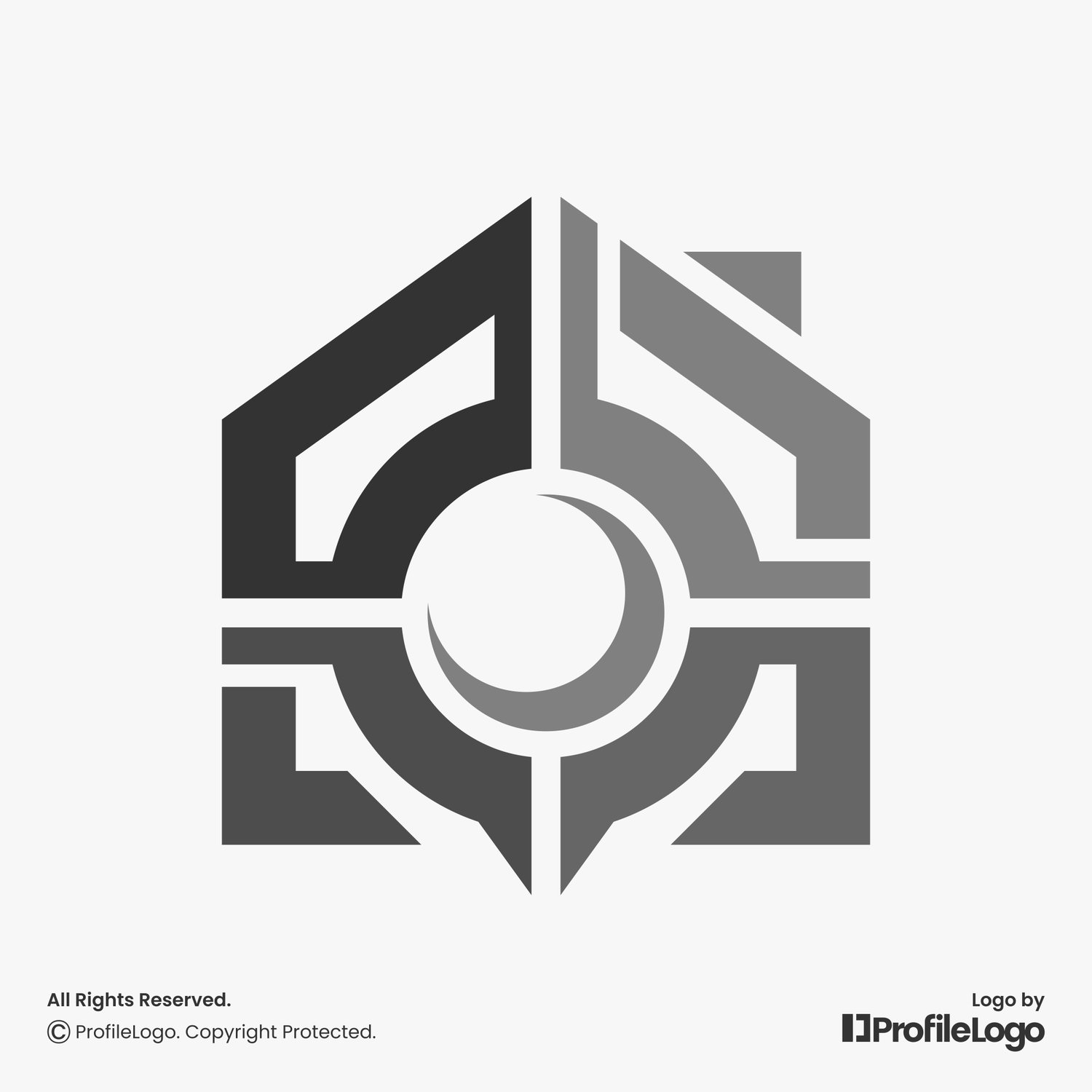 Building home photography camera logo by ProfileLogo with light grey background
