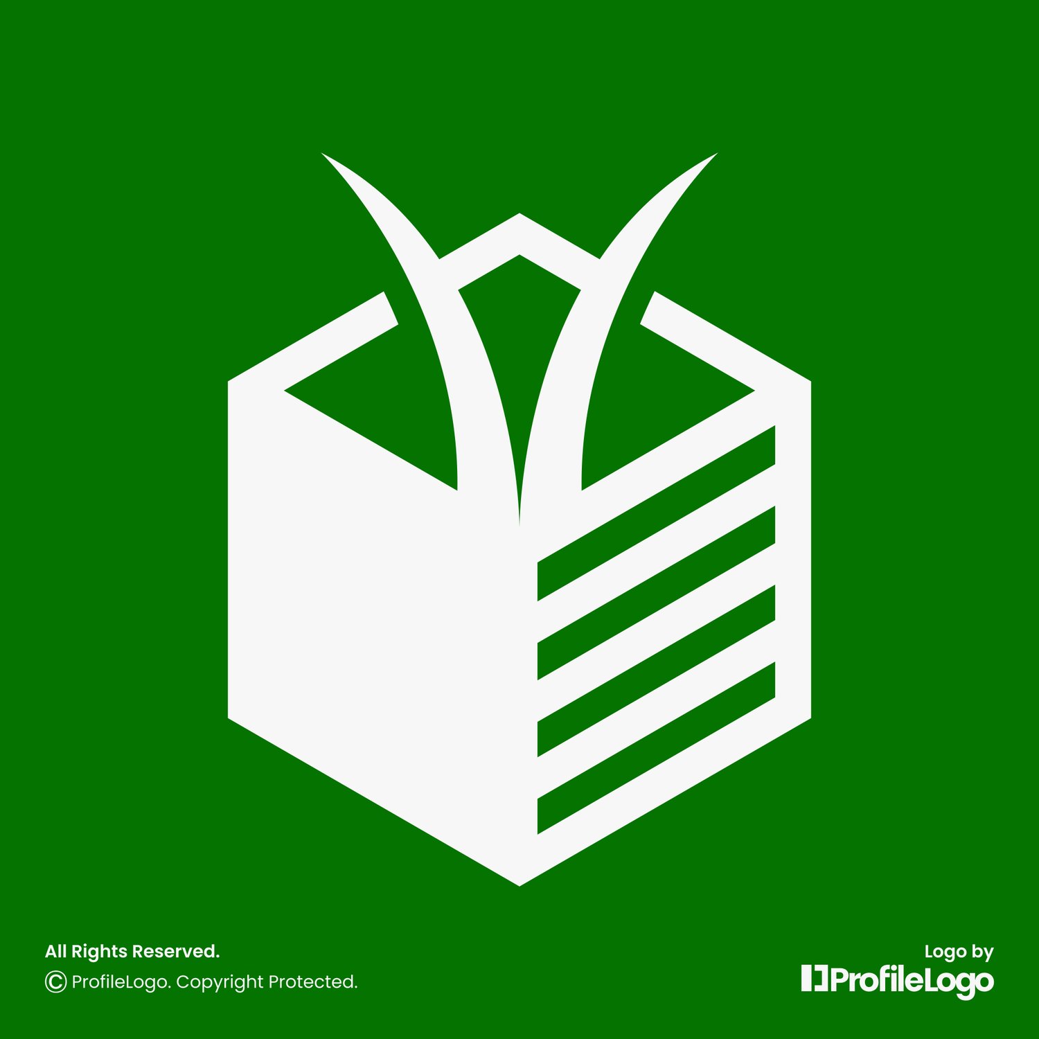 Modern green natural plant box logo by ProfileLogo with color background