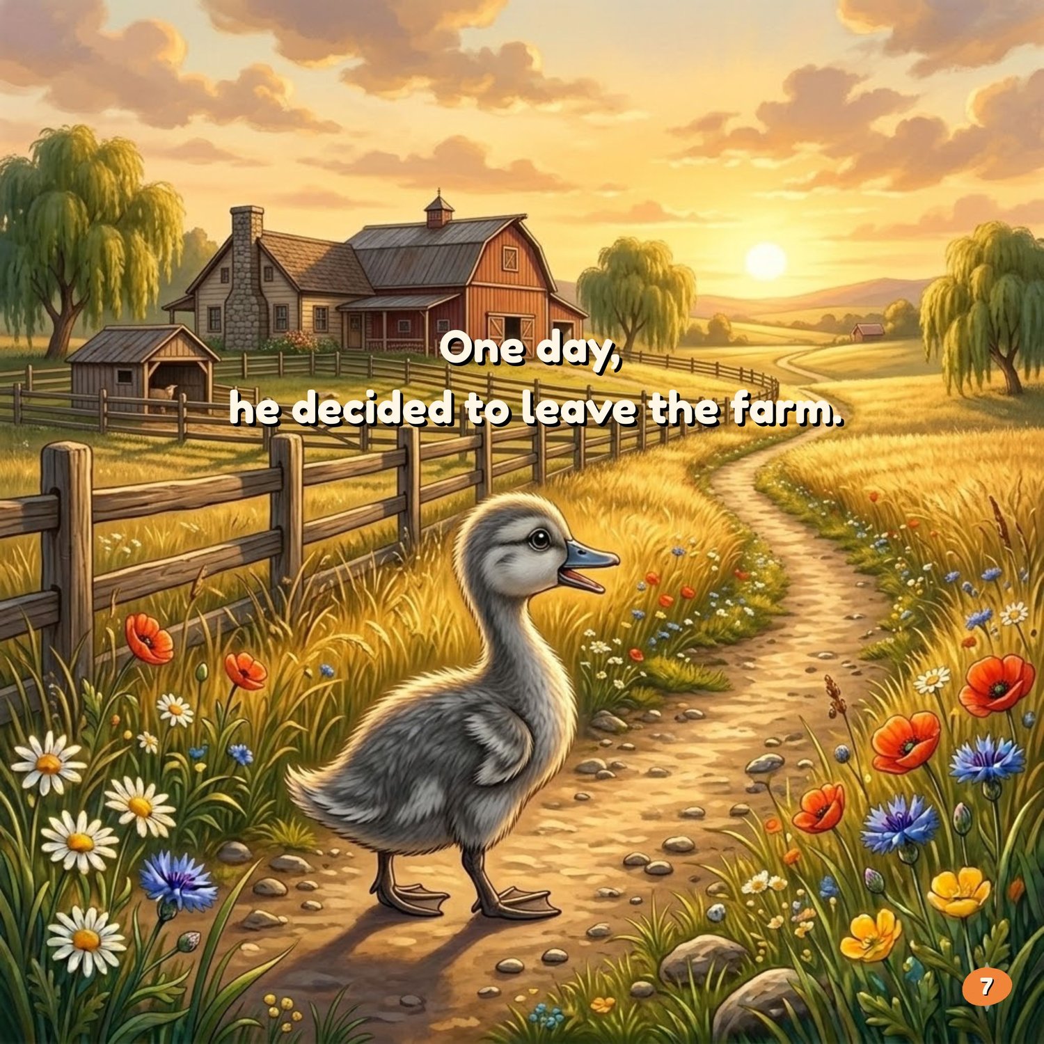 One day,  he decided to leave the farm.