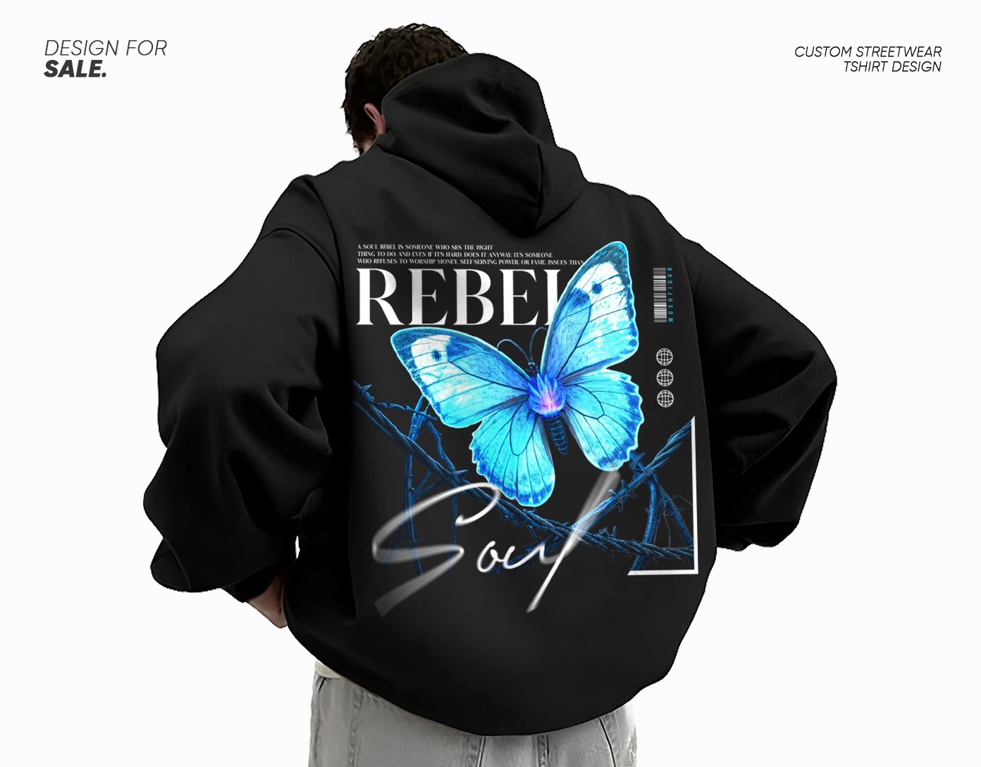 Custom Butterfly Urban Streetwear Tshirt Design