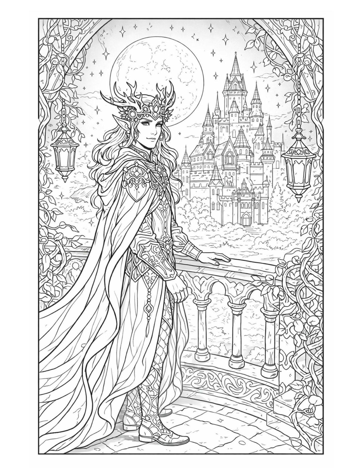 Booktok inspired fantasy and faerie coloring pages