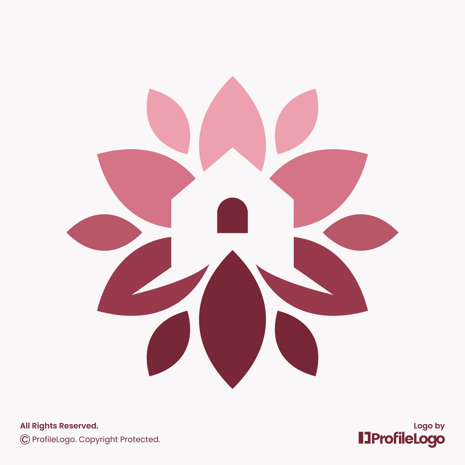 Luxury blossom flower home logo by ProfileLogo with light background