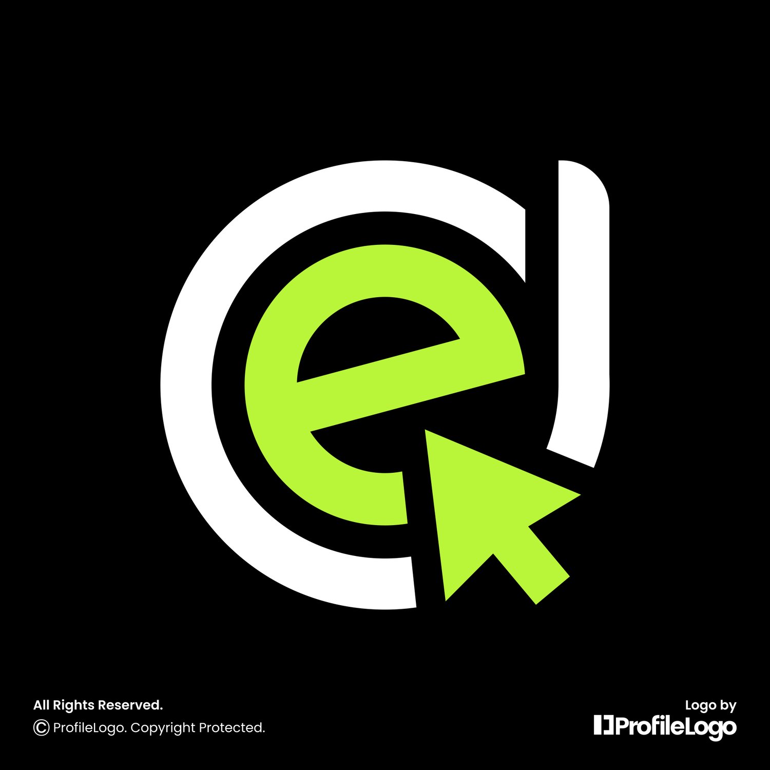 Digital computer click letter DE logo or ED logo by ProfileLogo with black background