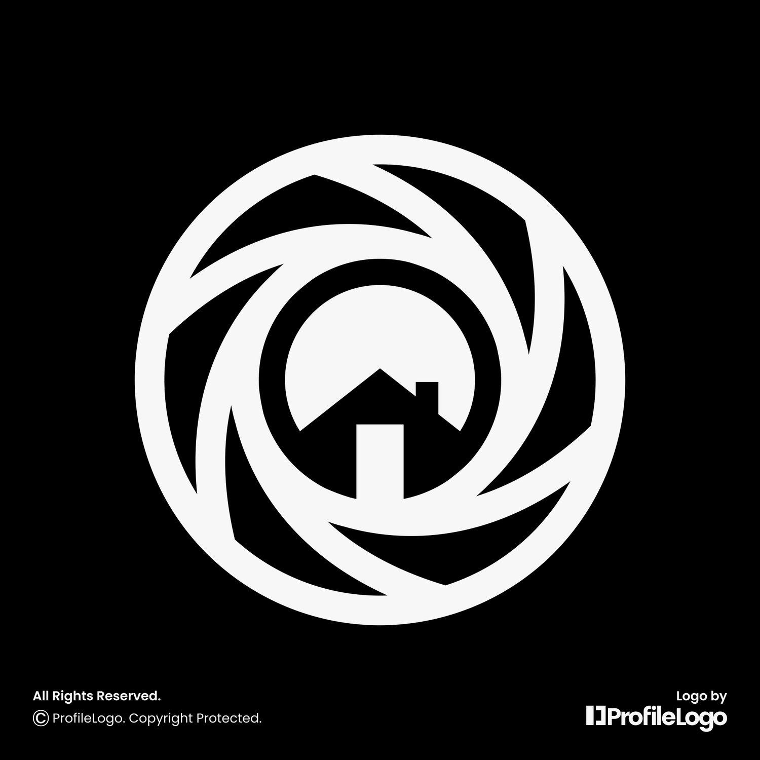 Building home camera lens photography logo by ProfileLogo with black background